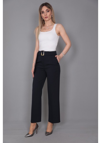 Tokalı Kemerli Pantolon-Lacivert fiyatları