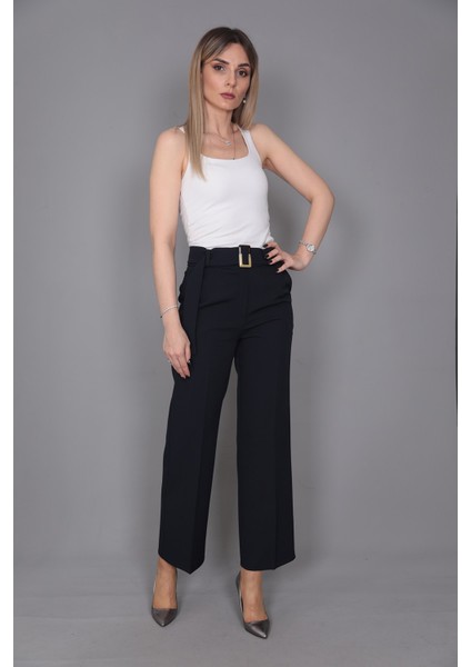 Tokalı Kemerli Pantolon-Lacivert fırsatları