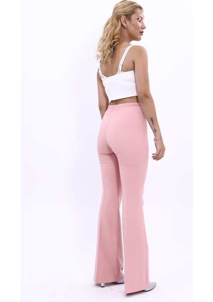 İspanyol Paça Pantolon-Pudra modelleri