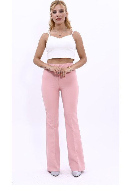 İspanyol Paça Pantolon-Pudra fırsatları