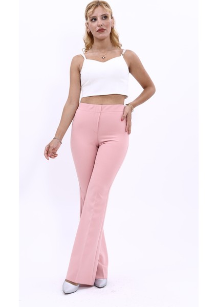 İspanyol Paça Pantolon-Pudra indirimleri
