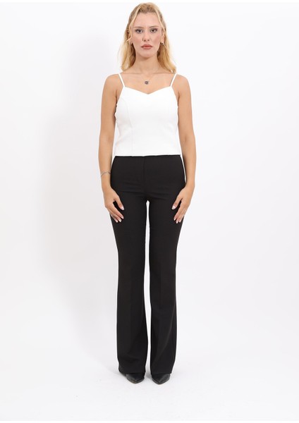 İspanyol Paça Pantolon-Siyah