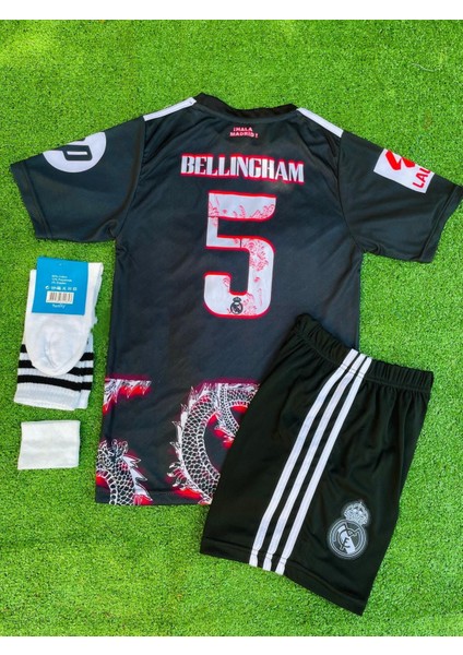Real Madrid 2024/25 Yeni Sezon Jude Bellingham Konsept Çocuk Forması 4'lü Set (Red-Black)