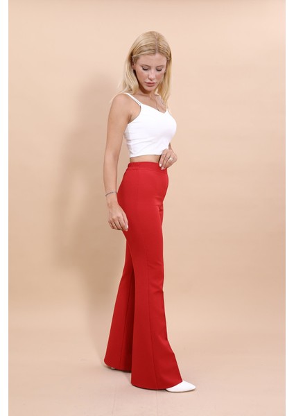 İspanyol Paça Pantolon-Kırmızı fiyatları