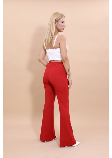 İspanyol Paça Pantolon-Kırmızı modelleri