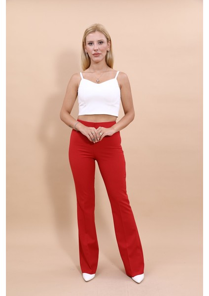 İspanyol Paça Pantolon-Kırmızı fırsatları