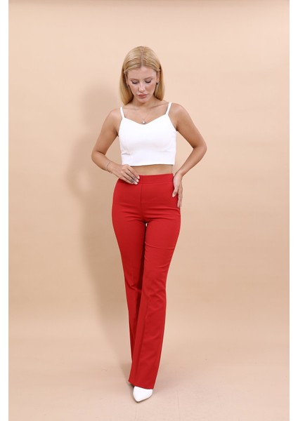 İspanyol Paça Pantolon-Kırmızı indirimleri