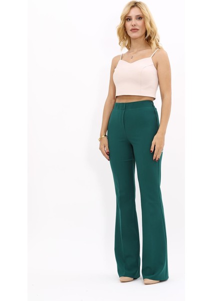 İspanyol Paça Pantolon-Zümrüt modelleri
