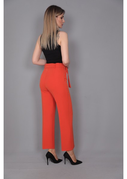 Tokalı Kemerli Pantolon-Turuncu fiyatları