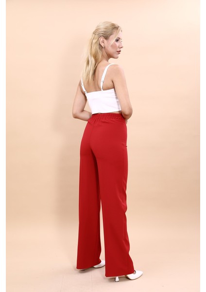 Bol Paça Pantolon -Kırmızı modelleri
