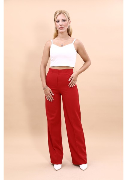 Bol Paça Pantolon -Kırmızı indirimleri