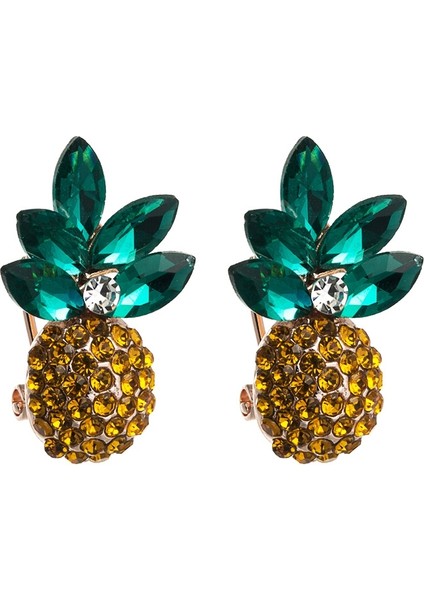 2 Adet Renkli Rhinestone Ananas Küpe (Green) (Yurt Dışından) fırsatları