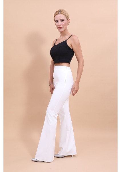 İspanyol Paça Pantolon-Beyaz modelleri