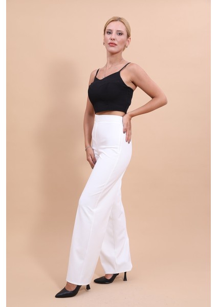 Bol Paça Pantolon -Beyaz indirimleri