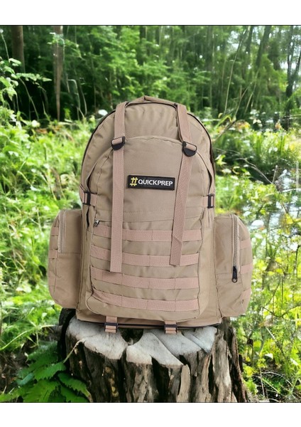 65L Bej Taktik Sırt Çantası | Outdoor, Spor, Kamp, Okul ve Askeri Kullanım