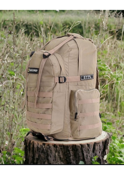 65L Bej Taktik Sırt Çantası | Outdoor, Spor, Kamp, Okul ve Askeri Kullanım