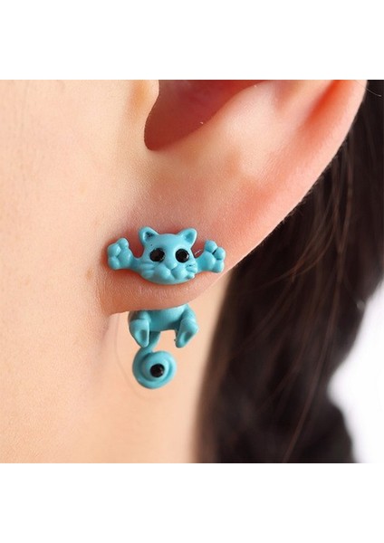 1 Çift Yavru Hayvan Takı Sevimli Kedi Saplama Küpe (Magenta) (Yurt Dışından) modelleri