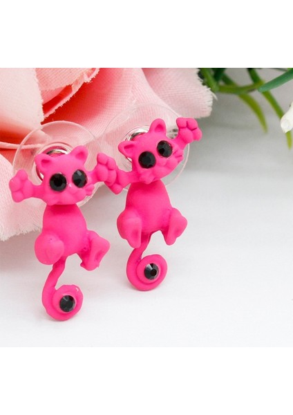 1 Çift Yavru Hayvan Takı Sevimli Kedi Saplama Küpe (Magenta) (Yurt Dışından) fırsatları