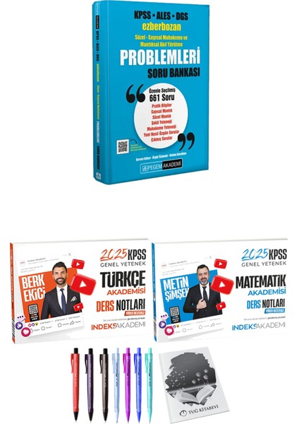 KPSS ALES DGS Ezberbozan Sözel-Sayısal Muhakeme ve Mantıksal Akıl Yürütme Problemleri Soru Bankası - 2025 KPSS Türkçe Matematik Akademisi Video Ders Notları + Hediyeli