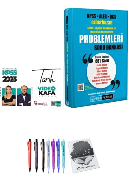 KPSS ALES DGS Ezberbozan Sözel-Sayısal Muhakeme ve Mantıksal Akıl Yürütme Problemleri Soru Bankası - Hoca Kafası 2025 KPSS Tarih Video Kafa Notlar + Hediyeli