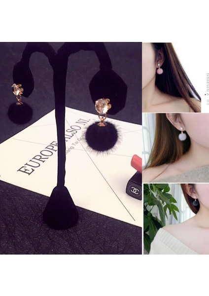 Kısa Paragraf Vahşi Basit Saç Top Küpe (Black) (Yurt Dışından) fırsatları