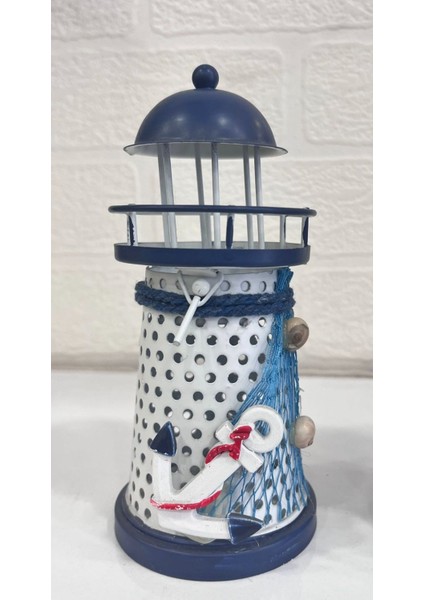Dekoratif Metal Denizci Mini Marine Tea Light Mumluk Masa Dekoru
