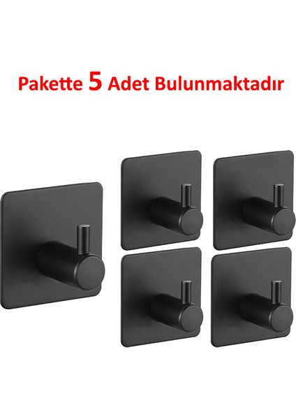 Kendinden Yapışkanlı Askılık Çelik Pakette 5 Adet