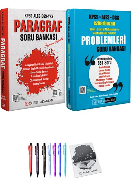 KPSS ALES DGS Ezberbozan Sözel-Sayısal Muhakeme ve Mantıksal Akıl Yürütme Problemleri Soru Bankası - Öğreti Akademi KPSS ALES DGS Yks Paragraf Soru Bankası + Hediyeli