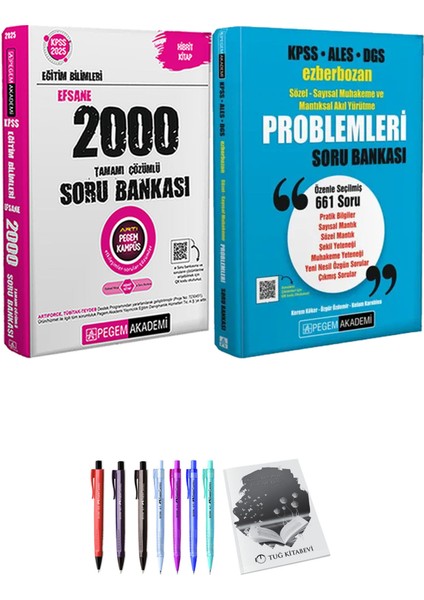 KPSS ALES DGS Ezberbozan Sözel-Sayısal Muhakeme ve Mantıksal Akıl Yürütme Problemleri Soru Bankası - 2025 KPSS Eğitim Bilimleri Efsane 2000 Soru Bankası + Hediyeli