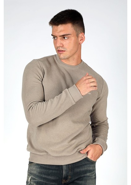 Erkek Newdwade O Yaka Sweatshirt 241042 Vizon