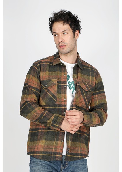 Erkek Donas Dokuma Uzun Kol Gömlek 241005 Hardal