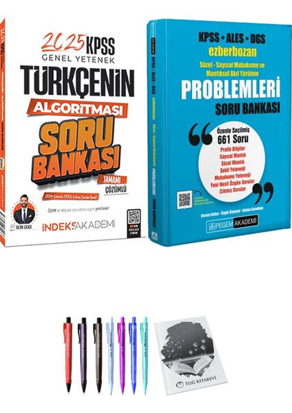 KPSS ALES DGS Ezberbozan Sözel-Sayısal Muhakeme ve Mantıksal Akıl Yürütme Problemleri Soru Bankası - 2025 KPSS Türkçenin Algoritması Soru Bankası + Hediyeli