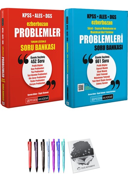 KPSS ALES DGS Ezberbozan Sözel-Sayısal Muhakeme ve Mantıksal Akıl Yürütme Problemleri Soru Bankası - Ezberbozan KPSS ALES DGS Problemler Tamamı Çözümlü Soru Bankası + Hediyeli