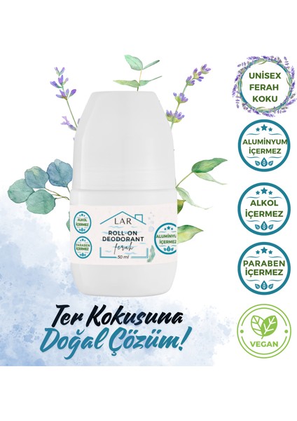 Alüminyumsuz Alkolsüz Parabensiz Vegan Unisex Ferah Kokulu Roll-on Deodorant 1 adet 50ml