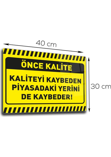 Cam Yönlendirme Levhası Kalite İkaz Levhası Kaliteyi Kaybetme 30 cm x 40 cm fiyatları