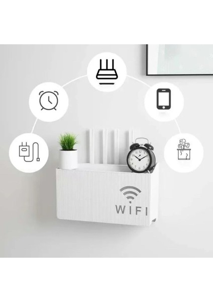 25X15X6 cm Parlak Duvara Asılabilir Sigorta ve Modem Wifi Saklama Kutusu