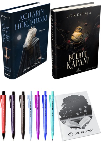 Bülbül Kapanı 1 Ciltli Loresima ve Acıların Hükümdarı Ciltli Adora Yağmur 2'li Set + Hediyeli