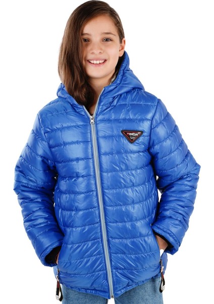 Kız Çocuk Kapüşonlu Içi Polar Şişme Mont