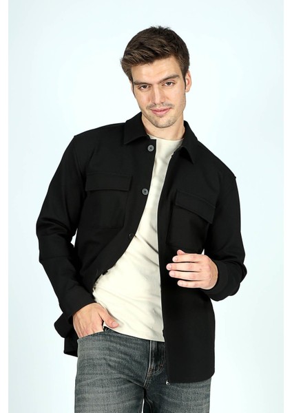 Erkek Jolet Örme Uzun Kol Gömlek 241017 Siyah fırsatları