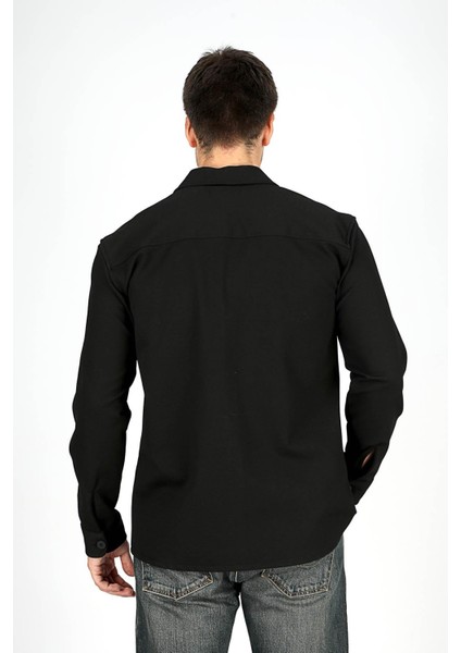 Erkek Jolet Örme Uzun Kol Gömlek 241017 Siyah indirimleri