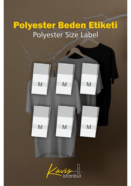 Giyim Etiketi / M Beden Beyaz Renk Polyester Dokuma Orta Katlama - 250 Adet fiyatları
