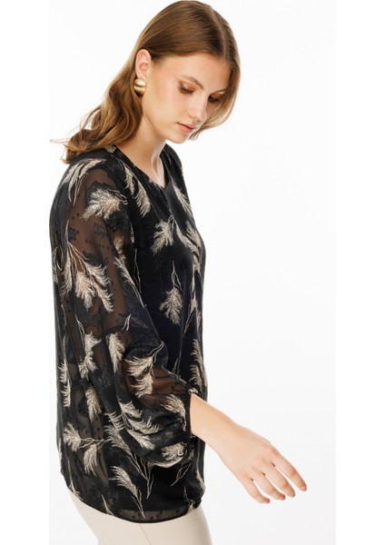 Kadın Büyük Beden Balon Kol Bluz 2515 Siyah fiyatları