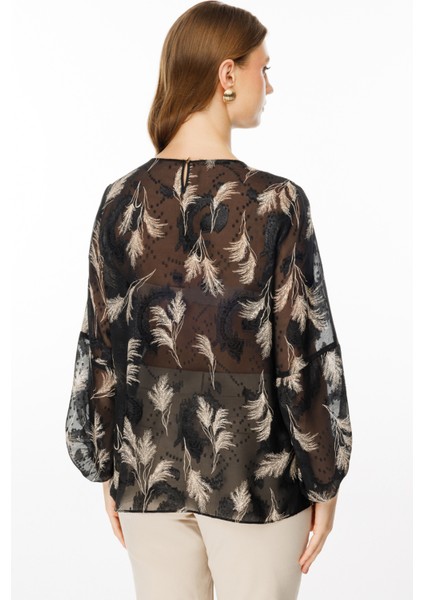 Kadın Büyük Beden Balon Kol Bluz 2515 Siyah fırsatları