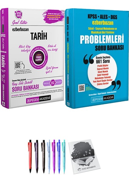 KPSS ALES DGS Ezberbozan Sözel-Sayısal Muhakeme ve Mantıksal Akıl Yürütme Problemleri Soru Bankası - 2025 Ezberbozan KPSS Tarih Soru Bankası + Hediyeli