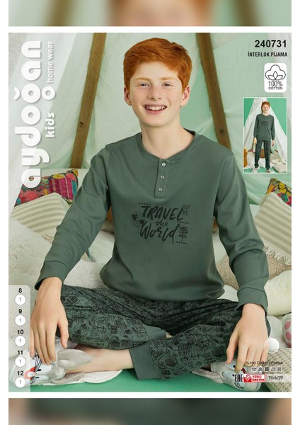 Erkek Garson Bora Interlok Travel Haki Pijama Takım 0731 fırsatları