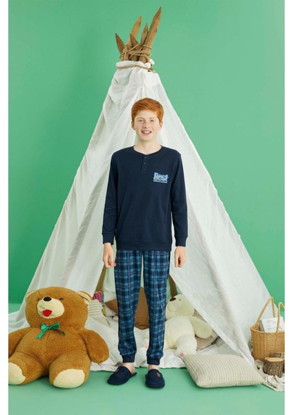 Erkek Garson Bora Interlok Lacivert Pijama Takım 0728 fiyatları