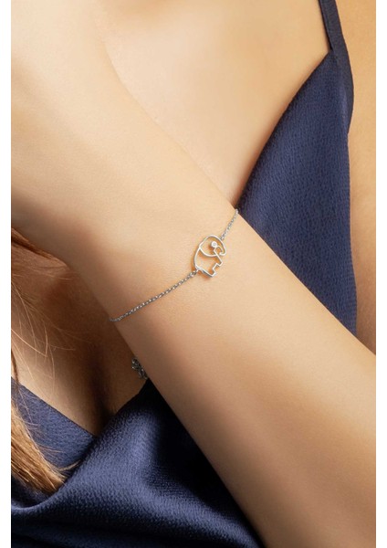 Bilge Fil 18 Ayar Beyaz Altın Kaplama 20 cm Gümüş Bileklik fırsatları