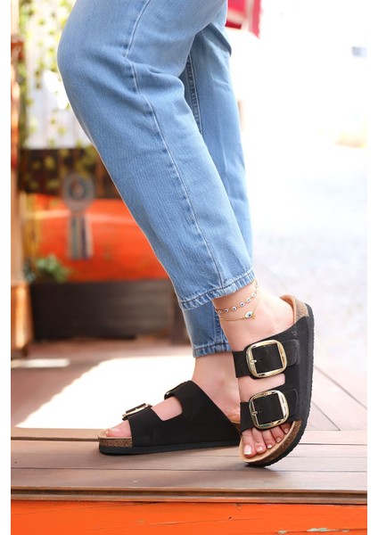 Madrid Deri Mantar Taban Kadın Terlik