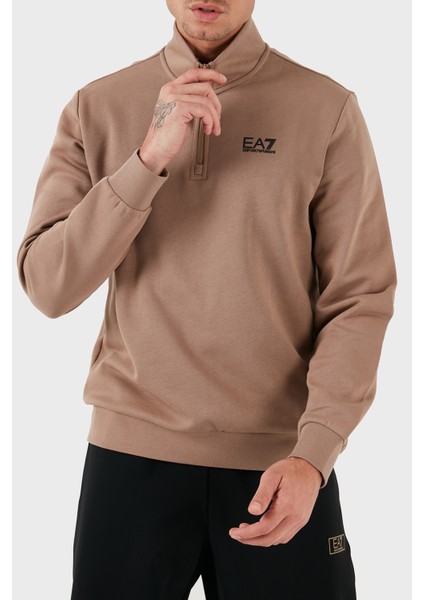Pamuk Karışımlı Regular Fit Yarım Fermuarlı Dik Yaka Sweat Erkek Sweat 8NPM35 Pjvtz 1745