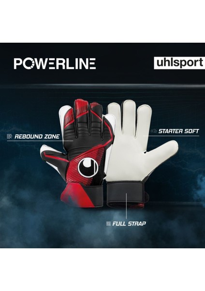 11131201 Uhlsport Powerline Starter Soft Kaleci Eldiveni Siyah Kırmızı Kaleci Eldiveni indirimleri